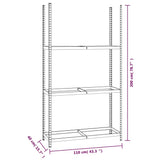 3-Layer Tire Racks 2 pcs Silver 110x40x200 cm Steel 152896