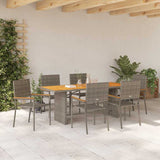 Garden Dining Set 7 pcs Grey Poly Rattan 3365431