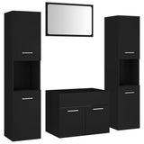 Bathroom Furniture Set Black Engineered Wood 3071046