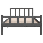 Bed Frame without Mattress Grey Solid Wood 100x200 cm 810671