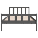 Bed Frame without Mattress Grey Solid Wood 100x200 cm 810671