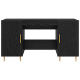 Desk with Shelf Black oak 140 x 50 x 75 cm Engineered wood 879527