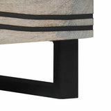 Coffee Table Beige and Black 80 x 50 x 40 cm Solid Acacia wood 4017977