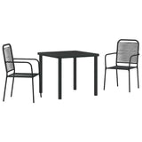 Garden Dining Set 3 pcs Black Powder-Coated Steel 3379156