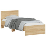 Bed Frame without Mattress with LED Lights Sonoma Oak 90x200 cm 838808