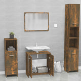 Bathroom Furniture Set Smoked Oak Engineered Wood 815528