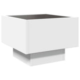 Side Table with LED White 40x40x30 cm Engineered Wood 847497