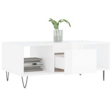 Coffee Table High Gloss White 90x50x36.5 cm Engineered Wood 830590