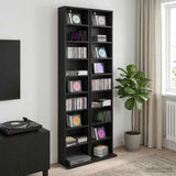 CD Cabinet 2 pcs Black Oak 33 x 23.5 x 175 cm Engineered Wood 8012645