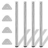 4 Height Adjustable Table Legs Chrome 870 mm 242143