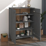 Shoe Cabinet HAMAR Dark Grey 85x40x108 cm Solid Wood Pine 340518