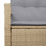 Garden Sofa with Cushion Beige 120 x 62 x 69cm Poly Rattan 42006755