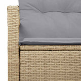 Garden Sofa with Cushion Beige 120 x 62 x 69cm Poly Rattan 42006755