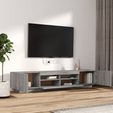 2 Piece TV Cabinet Set with LED Lights Grey Sonoma Engineered Wood 3120171