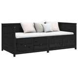 Day Bed without Mattress Black 90x200 cm Solid Wood Pine 820905