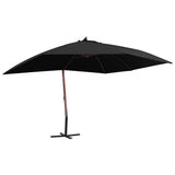 Garden Parasol Black Polyester Large UV-resistant materials 47122
