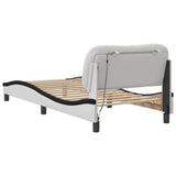 Bed Frame with LED without Mattress "Hvar" White and Black 90x200 cm 3213912