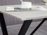 120 cm Rectangular Bar Table for 4 People, Modern Kitchen Table with Wood Effect Tabletop, Steel T3398P341423