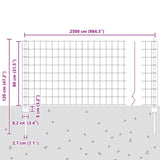 Fence and Post Grey 0.8 x 25 m Steel 3336111