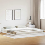 Floor Bed Frame White 213.5 x 204 x 9 cm Solid Pine Wood 869745