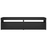 TV Cabinets 2 pcs with LED Lights Black 75x35x40 cm 804394