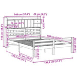 ZNTS Bookcase Bed without Mattress 140x190cm Solid Wood Pine 3322255