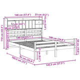 Bookcase Bed without Mattress 140x190cm Solid Wood Pine 3322255