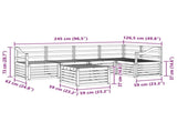 Outdoor Sofa Set 6 pcs White 59 x 59 x 37 cm Solid Acacia Wood 3391889