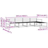 Outdoor Sofa Set 5 pcs Natural Solid Acacia Wood 3382487