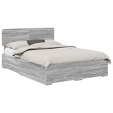 Bed Frame with Drawer Grey Sonoma 140 x 190 cm Engineered Wood 3412378