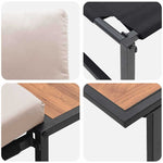 Garden Dining Set 3 pcs Taupe Steel 3335893