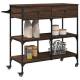 Kitchen Trolley Brown Oak 105x42x95 cm Engineered Wood 842380
