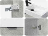 Bathroom Vanity Unit with Tap Concrete Grey 45.5 x 22.5 x 84 cm 889428