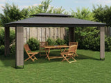 Gazebo with Double Roof Anthracite 3.94x2.96 m Steel 368447
