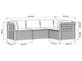 4-Seater Garden Sofa with Cushions Rattan Look PP Light Grey 3443992