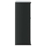 Bathroom Wall Cabinet Black Solid pine wood, engineered wood, metal 358551