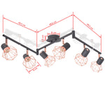 ZNTS Ceiling Lamp with 6 Spotlights E14 Black and Copper 244392