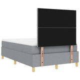 Box Spring Bed with Headboard Light grey 120 x 200 cm Fabric 3339686