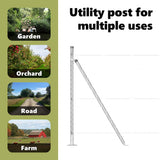 Fence Post with Concrete Base 26 pcs Silver Powder-Coated Steel 3350259