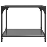 Coffee Tables with Black Glass Top 2 pcs 50x50x40 cm Steel 845973