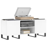 Record Cabinet White 121x38x48 cm Engineered Wood 831684