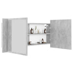 LED Bathroom Mirror Cabinet Concrete Grey 100x12x45 cm Acrylic 804984