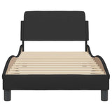 Bed Frame "Dover" Black 90x190 cm Single Faux Leather 373323