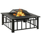 Garden Fire Pit with Poker 81x81x47 cm XXL Steel 311888