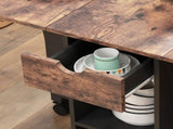 Folding Dining Table, Drop Leaf Table for Small Spaces, Foldable Table with Drawer and Storage T3398P330451
