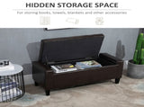 PU Leather Storage Ottoman Bench Storage Chest Tufted Ottoman Cube w/ Flipping Top 92L x 40W x 40H T3398P328176