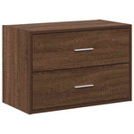 ZNTS Cabinet with 2 Drawers Brown Oak 60x31x40 cm Engineered Wood 858833