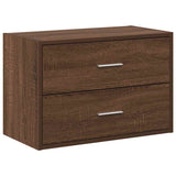 ZNTS Cabinet with 2 Drawers Brown Oak 60x31x40 cm Engineered Wood 858833