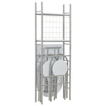 3 Piece Folding Dining Set with Storage Rack MDF and Steel White 284403