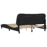 Bed Frame with LED without Mattress "Hvar" Black 160x200 cm 3213941